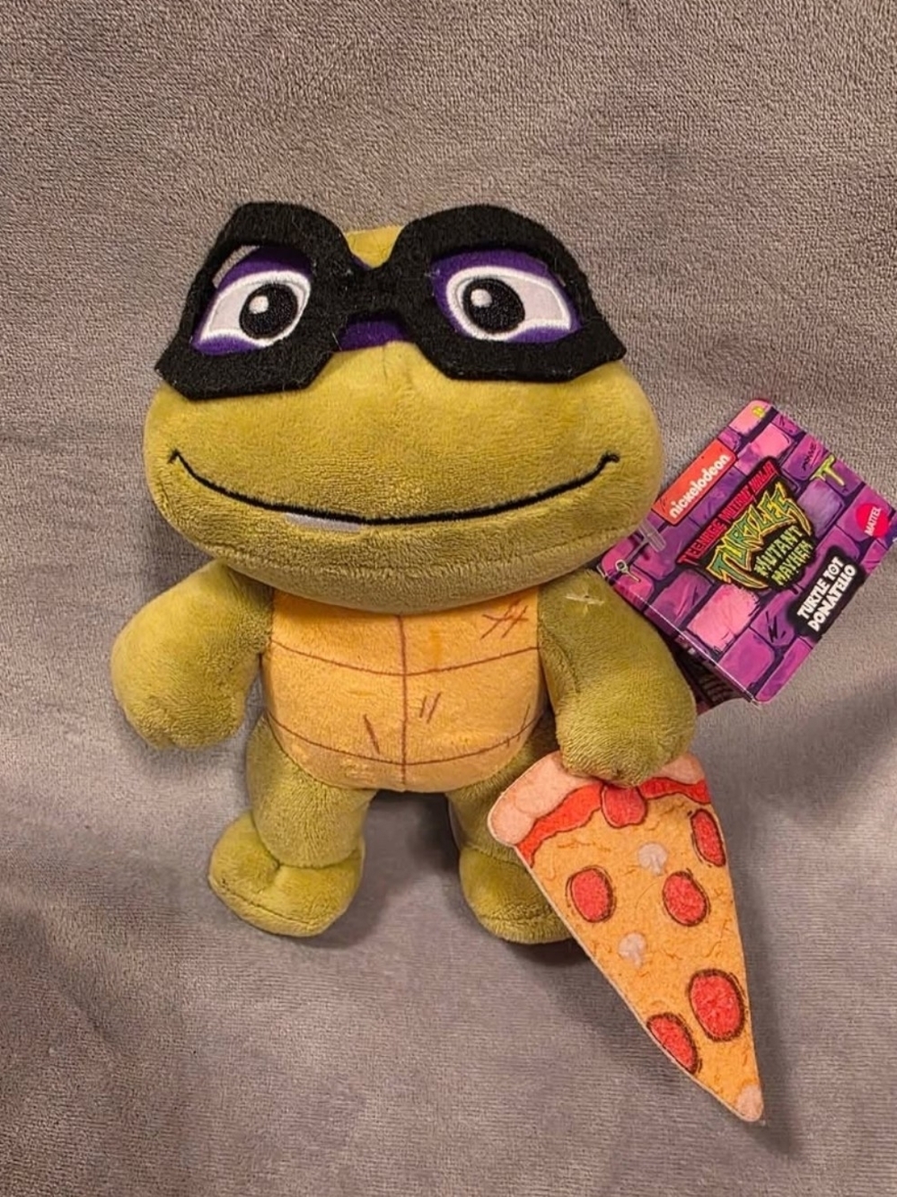 Teenage Mutant Ninja Turtles Mutant Mayhem Turtle Tot DONATELLO 6” Plush w/Pizza